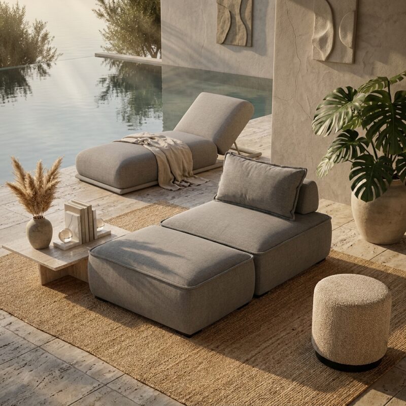 Outdoor lounge stoel Jondal taupe