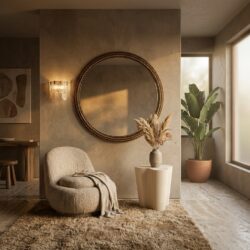 Ronde spiegel Lavinia goud 110 cm handgemaakt met tijdloos elegant design