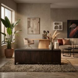 Tv meubel Dallas Bruin Mangohout 165 cm