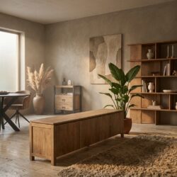 Tv meubel Dallas Naturel Mangohout 210 cm