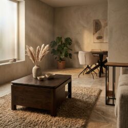 Vierkante Salontafel Dallas Bruin Mangohout 80 cm