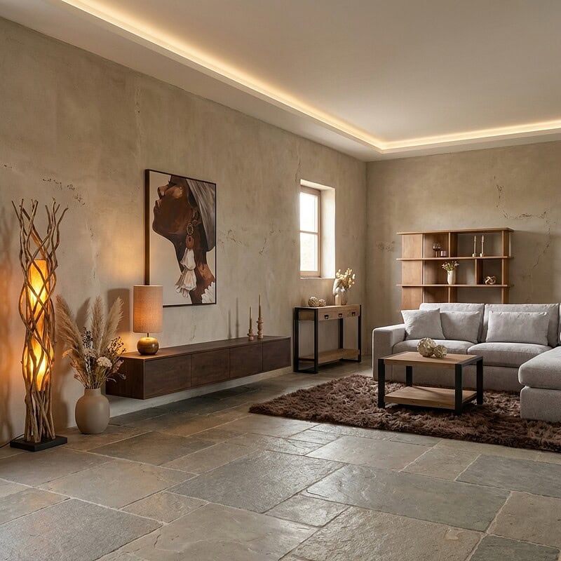 Zwevend tv meubel Vision Bruin Mangohout 200 cm