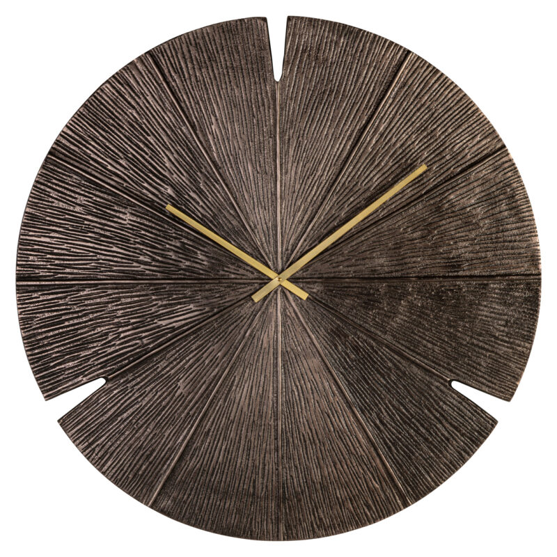 Handgemaakte wandklok Blaise in bronze 80 cm hotel-chique stijl
