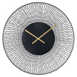 Handgemaakte zwarte klok Blunt met minimalistisch design 85 cm diameter