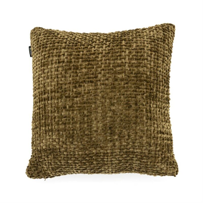 Donkerbruin kussen met zachte, geribbelde textuur, perfect voor een gezellige woonkamer of slaapkamer. Gemaakt van hoogwaardig materiaal voor comfort en duurzaamheid.