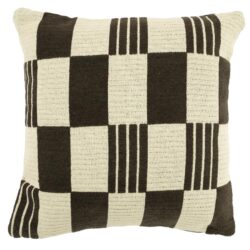 Bruin katoenen sierkussen Pillow Twist 45x45 cm met gedraaid textuurpatroon
