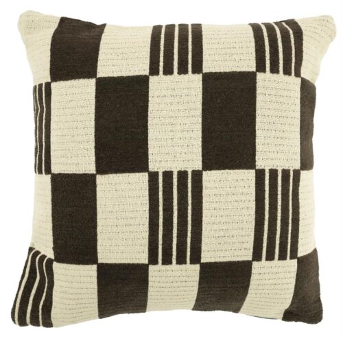 Bruin katoenen sierkussen Pillow Twist 45x45 cm met gedraaid textuurpatroon