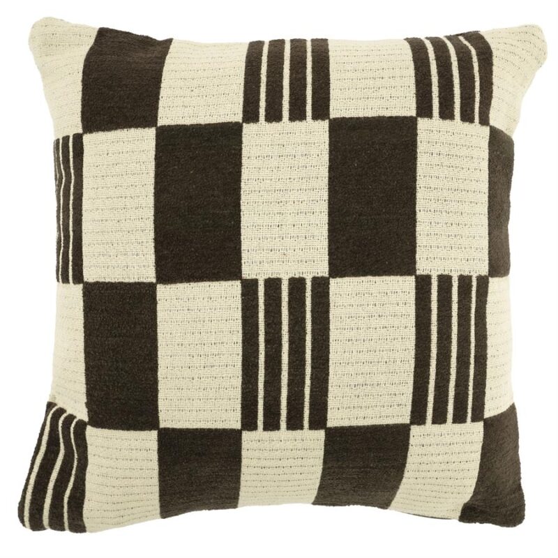 Bruin katoenen sierkussen Pillow Twist 45x45 cm met gedraaid textuurpatroon
