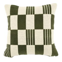 Groen katoenen sierkussen Pillow Twist 45x45 cm met gedraaid patroon