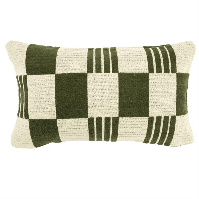 Groen katoenen sierkussen Pillow Twist 35x55 cm met gedraaid design