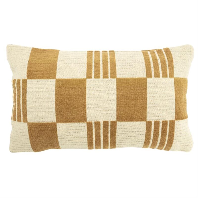 Pillow Twist sierkussen 35x55 cm in mosterdgeel van 100% katoen