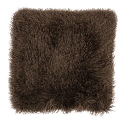 Kussen van schapenvacht in donkerbruin, perfect voor een warme en gezellige uitstraling in huis. Gemaakt van hoogwaardig natuurlijk materiaal, ideaal voor comfort en stijl.
