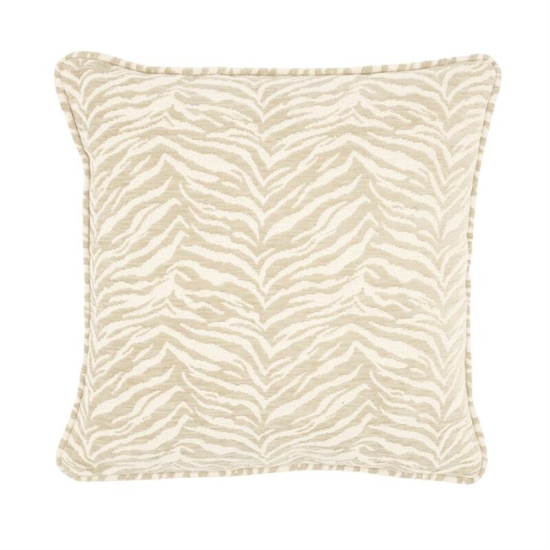 Luxe sierkussen met zebra print in beige en wit, perfect voor moderne en natuurlijke interieurstijlen. Gemaakt van hoogwaardige materialen voor comfort en duurzaamheid.