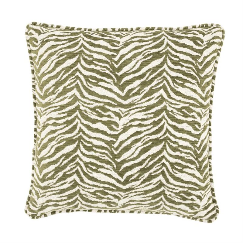 Sierkussen met zebra patroon in beige en wit, perfect voor een natuurlijke en stijlvolle inrichting.