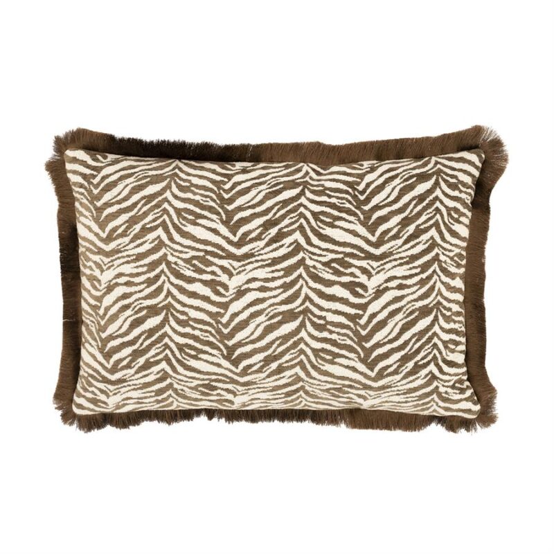 Bruin sierkussen Tigra 40x60 cm van 100% polyester met tijgerprint