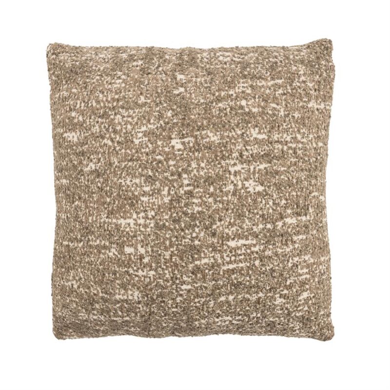 Decoratief beige en bruin gestreept kussen, perfect voor woonkamer of slaapkamer, voegt warmte en comfort toe aan elk interieur.