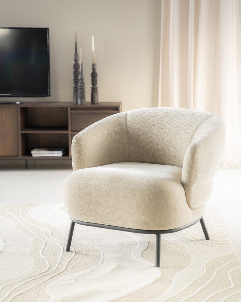 Fauteuil David Taupe Safari, van Eleonora, detailfoto 2