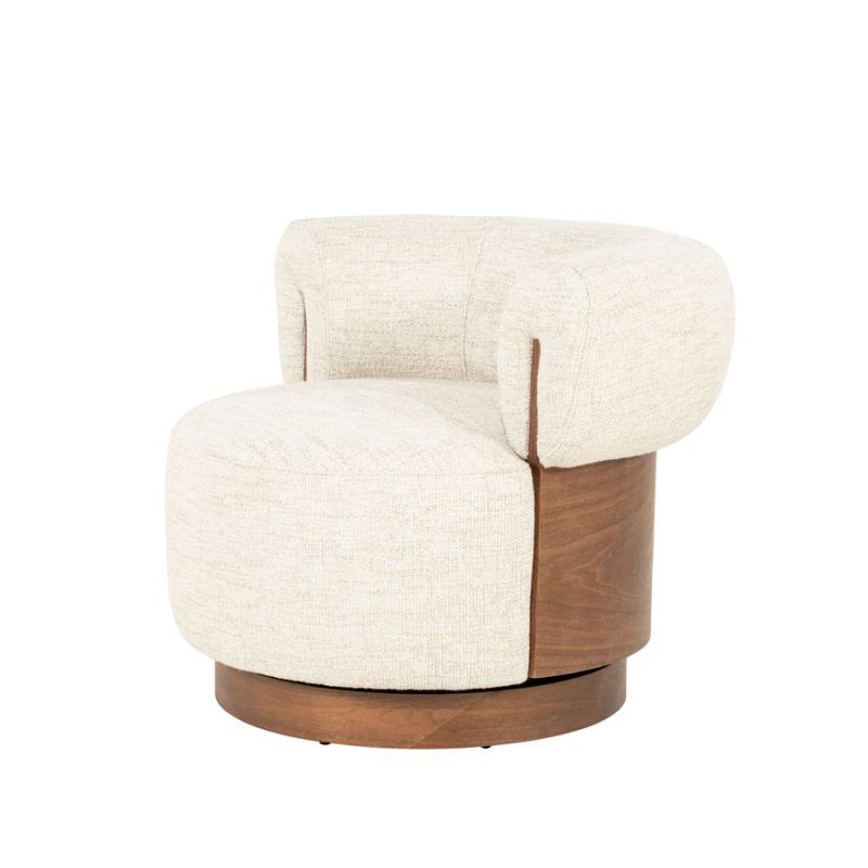 Fauteuil Nila bruin - beige Vanu, van Eleonora, zijaanzicht