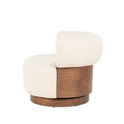 Fauteuil Nila bruin - beige Vanu, van Eleonora, achteraanzicht