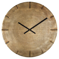 Moderne houten wandklok met minimalistische uitstraling, perfect voor een stijlvolle woonkamer of kantoor. Gemaakt van natuurlijk hout met eenvoudige zwarte wijzers en markeringslijnen.