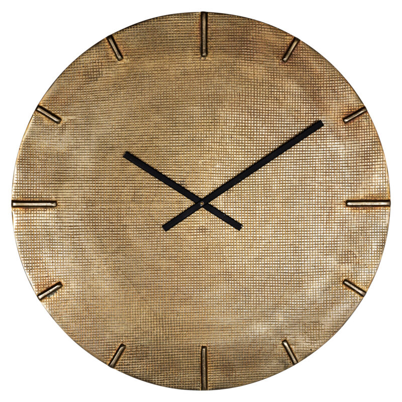 Moderne houten wandklok met minimalistische uitstraling, perfect voor een stijlvolle woonkamer of kantoor. Gemaakt van natuurlijk hout met eenvoudige zwarte wijzers en markeringslijnen.