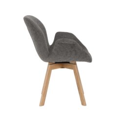 Eetkamerstoel Jesse antraciet in modern interieur aan eettafel met twee stuks