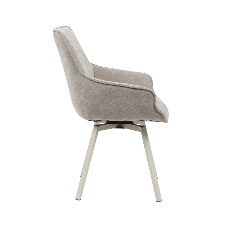 Draaibare eetkamerstoel Mees taupe in modern eetkamer interieur setting