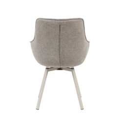 Set van twee draaibare eetkamerstoelen Mees in taupe stof 180 graden draaibaar