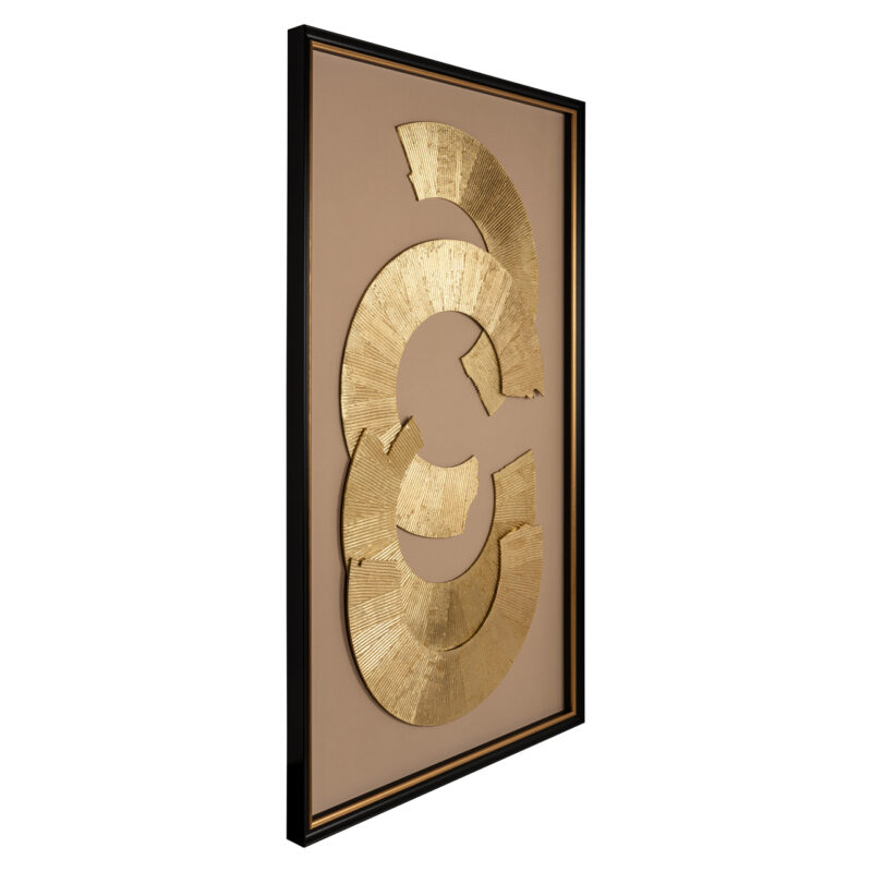 Close-up van wall art Eden met zwart-wit-goud kleurencombinatie