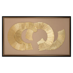 Handgemaakte wall art Eden in zwart en goud met witte accenten