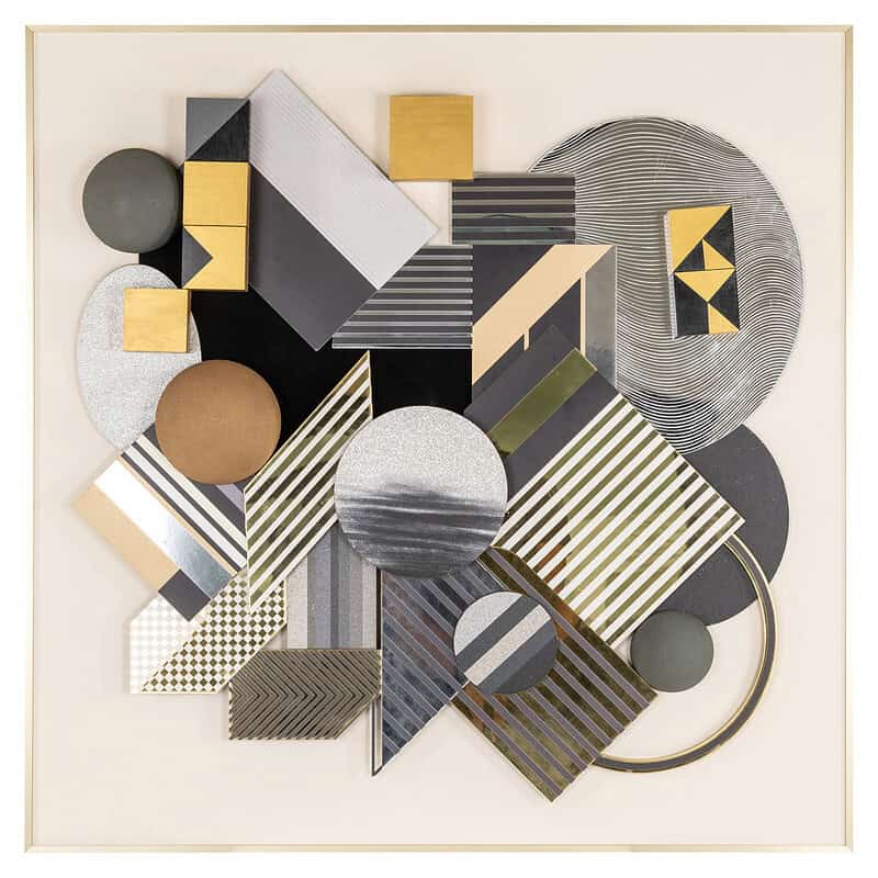 Wall art 3D Block black/gold, van Richmond Interiors, hoofdfoto