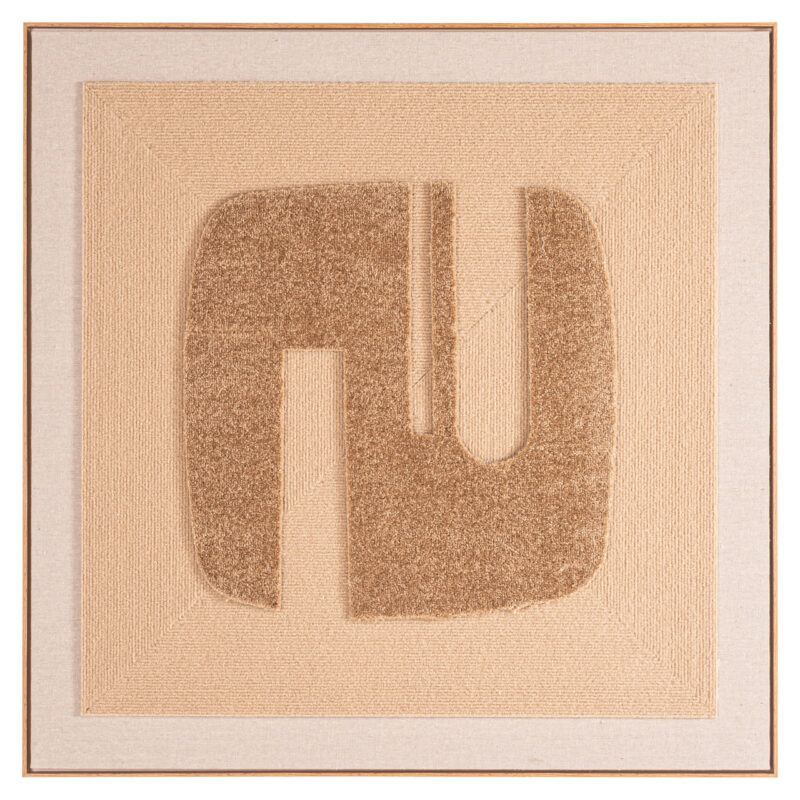 Handgemaakte wall art Seda in goud beige en wit voor modern interieur