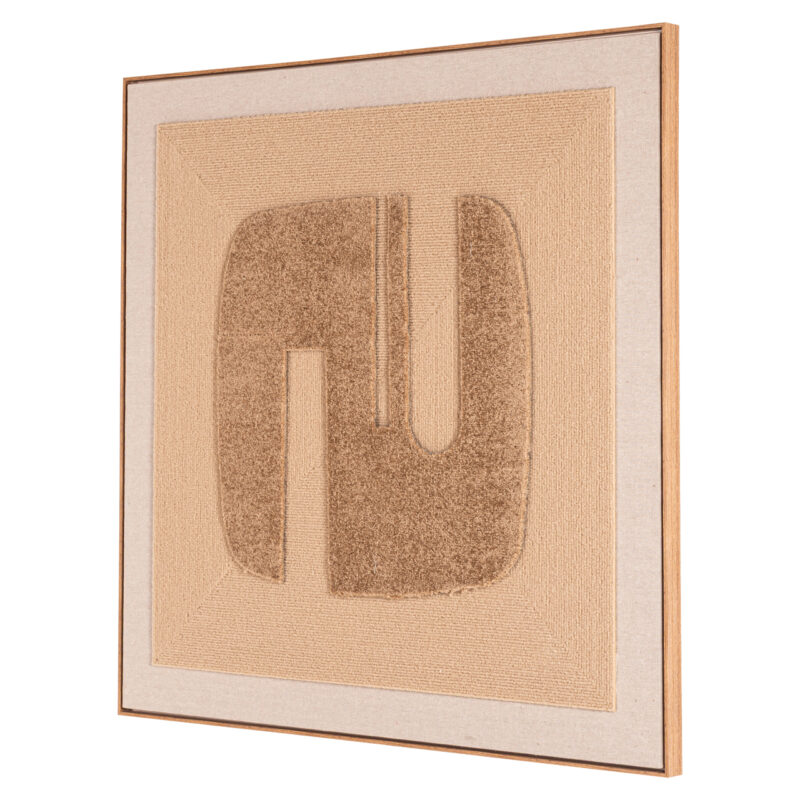 Close-up van wall art Seda met witte en gouden handgemaakte afwerking