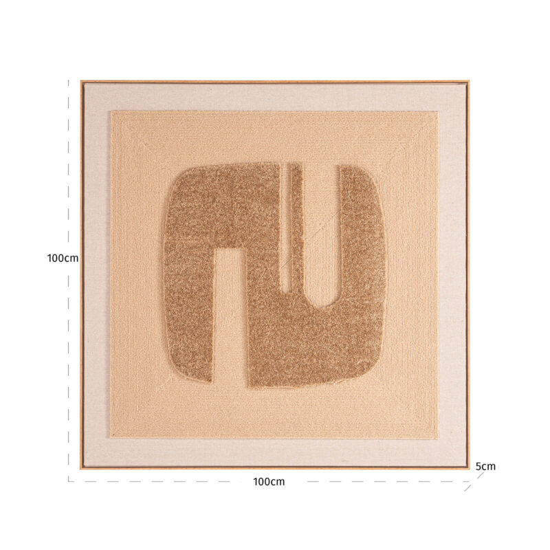 Wall art Seda in goud en beige gestyled in een elegant modern interieur