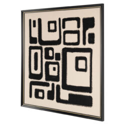 Wall art Shanita zwart-wit gepresenteerd in modern interieur met elegante sfeer