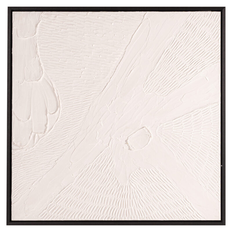 Handgemaakte wall art Janey in zwart en wit met moderne elegante vormen
