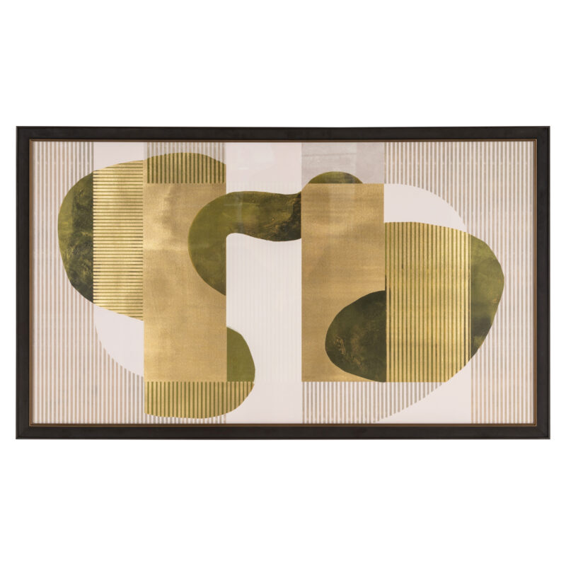 Wall art Joylin in groen goud en zwart voor modern elegant interieur