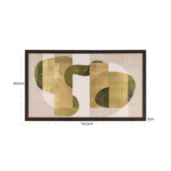 Wall art Joylin vanuit hoek met zichtbare structuur in groen en zwart
