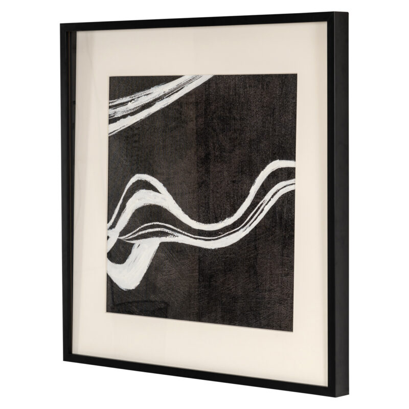 Wall art Jozra zwart-wit gepresenteerd in een stijlvol modern interieur