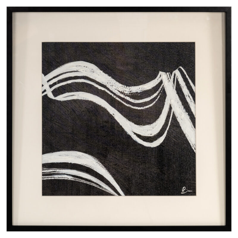 Wall art Jozy in zwart en wit handgemaakt modern design voor aan de muur