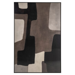 Wall art Mirage brown left handgemaakte abstracte wanddecoratie in beige bruin en zwart