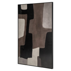Close-up textuur handgemaakt papier wall art Mirage brown left met sterke contrasten