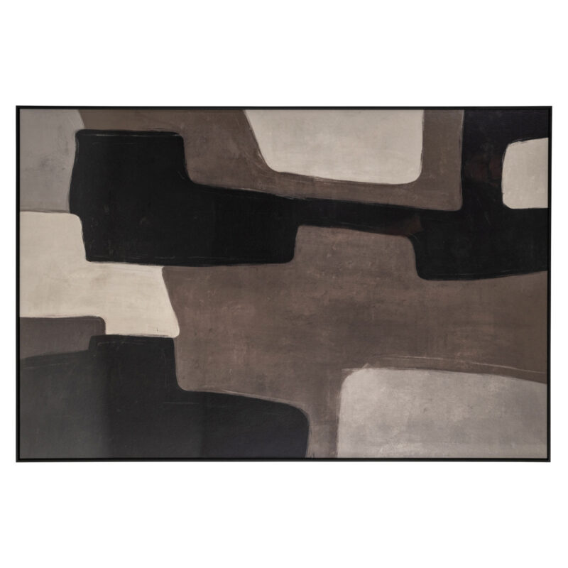 Wall art Mirage brown left met veiligheidsglas in modern interieur aan de muur