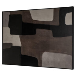 Zijaanzicht wanddecoratie Mirage brown left met zichtbaar veiligheidsglas en lijst