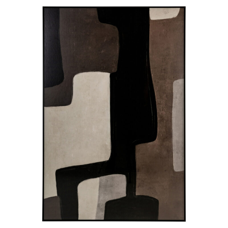Wall art Mirage brown right handgemaakt gelaagd papier in bruin beige en zwart