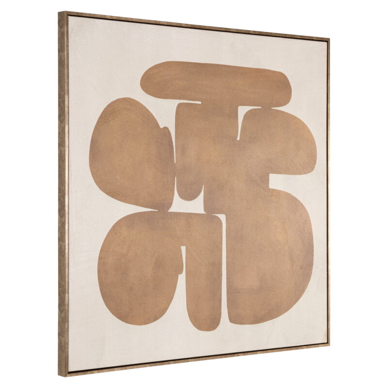 Detailopname gouden textuur wall art Odyssey right op gestructureerd canvas handgemaakt