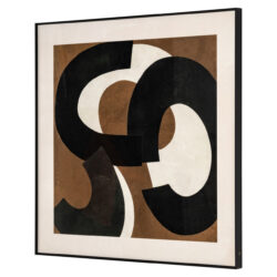 Wanddecoratie Euphoria brown right in interieur, gelaagd papier, abstract