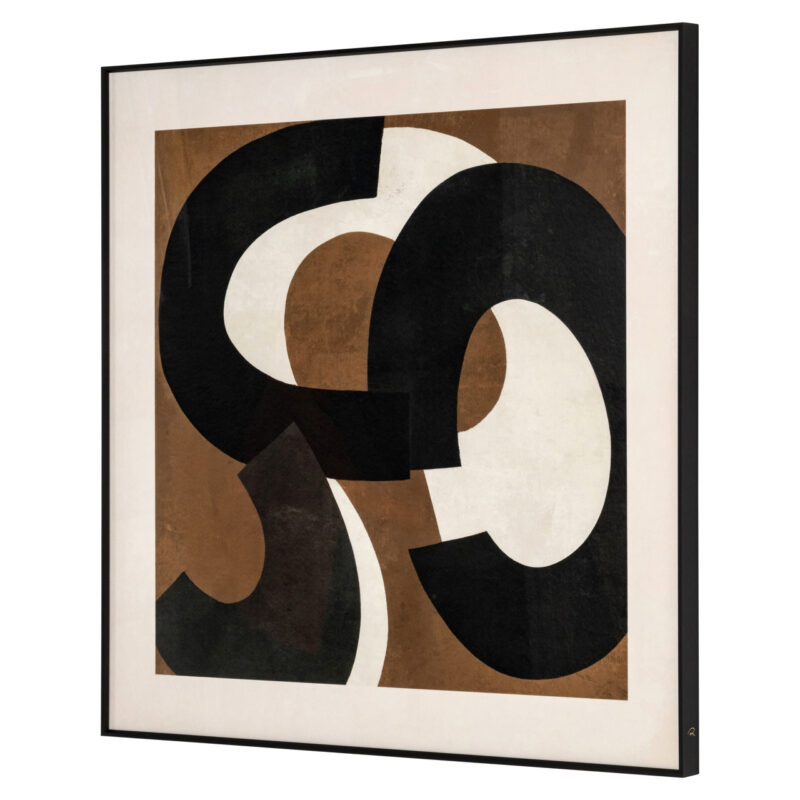 Wanddecoratie Euphoria brown right in interieur, gelaagd papier, abstract