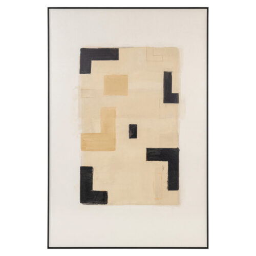 Wandbild „Vortex beige left“ mit skulpturalen Papierformen und Sicherheitsglas