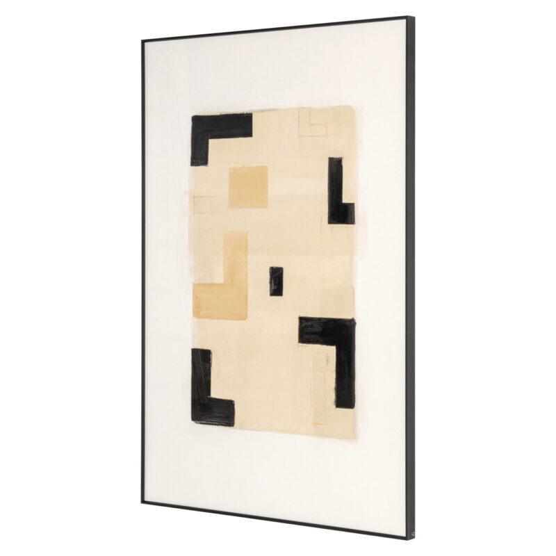 Textuur van handgemaakt papieren oppervlak wall art Vortex beige left